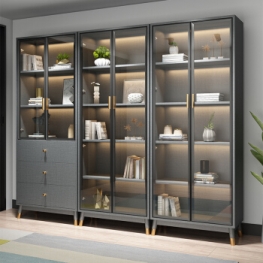 glass door bookcase with door large bookcase