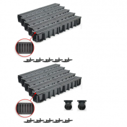 Drainage Channel Depth 148 mm Load Class C250 Complete Set 14 m Cast Iron Grate Black